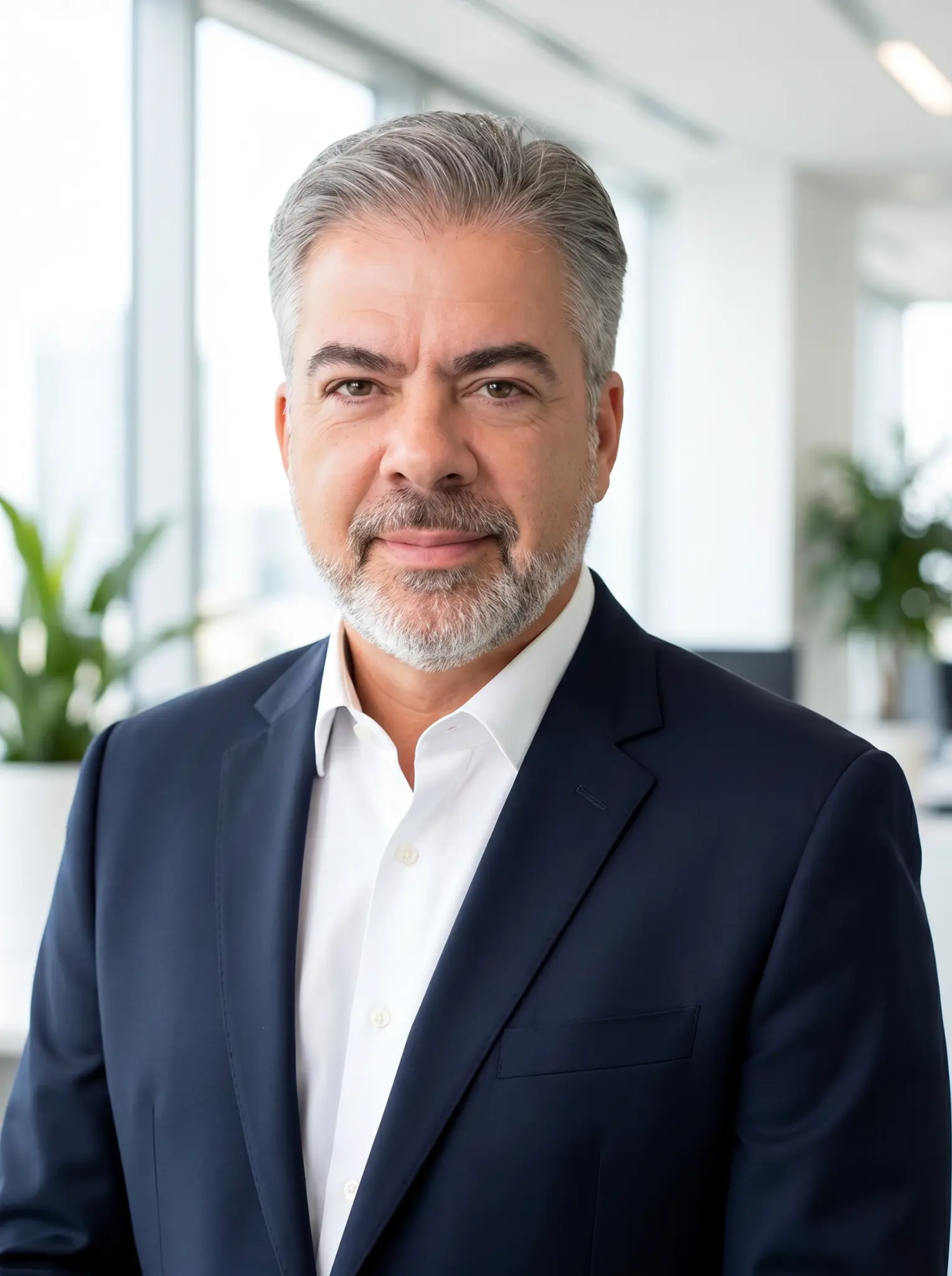 Retrato executivo representando atendimento consultivo premium da GELDBOX Africa